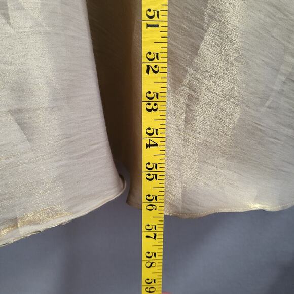 VTG Gold Evening Gown Sz 4 Formal Dress Short Sleeve 90s USA Old Hollywood Glam - Picture 10 of 15